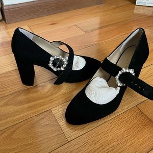 Ann Taylor Adaline Maryjane Pump Size 5 Black Suede